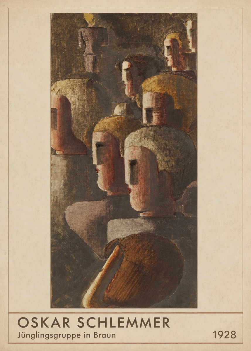 Oskar Schlemmer Jünglingsgruppe in Braun No1 - Plakat