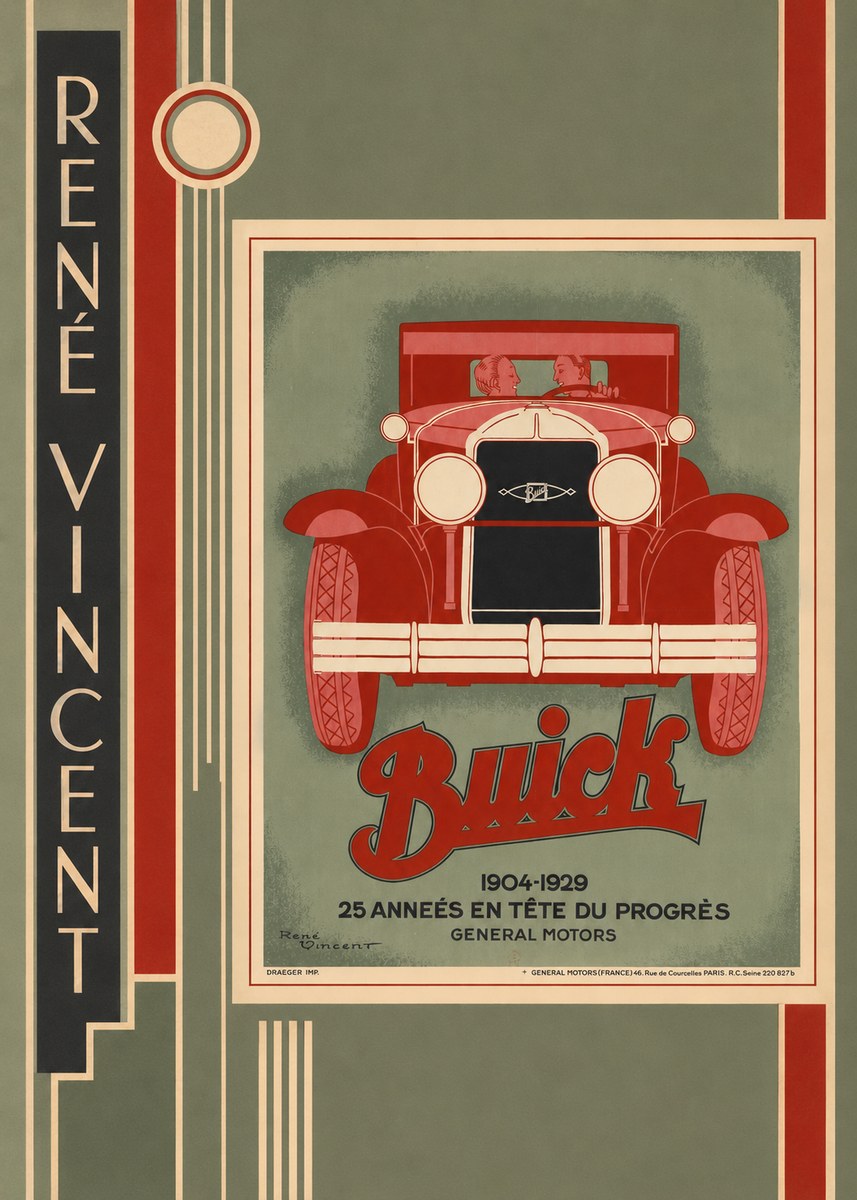 René Vincent Buick - 25 Années En Tête Du Progrès No3 - Plakat