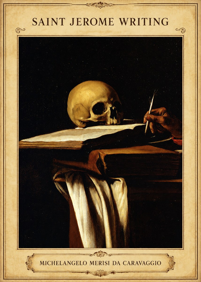 Michelangelo Merisi da Caravaggio Saint Jerome Writing III No5 - Plakat