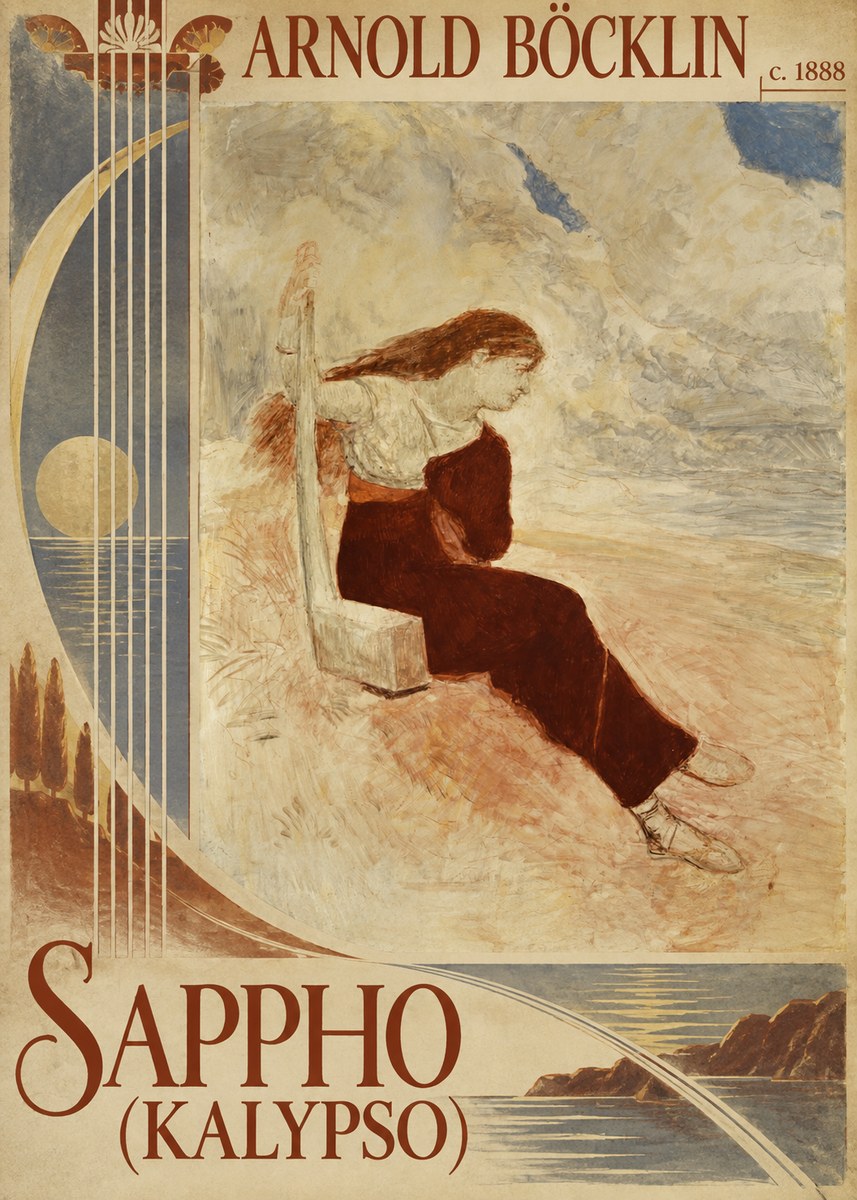 Arnold Böcklin Sappho (Kalypso) No6 - Plakat