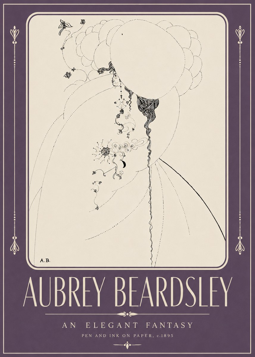 Aubrey Beardsley An Elegant Fantasy No2 - Plakat