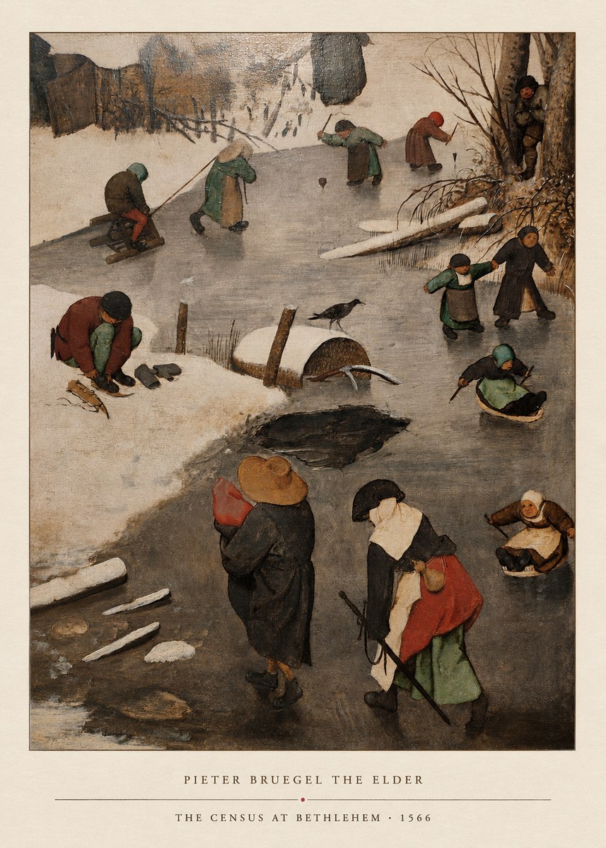 Pieter Bruegel The Census at Bethlehem II No4 - Plakat