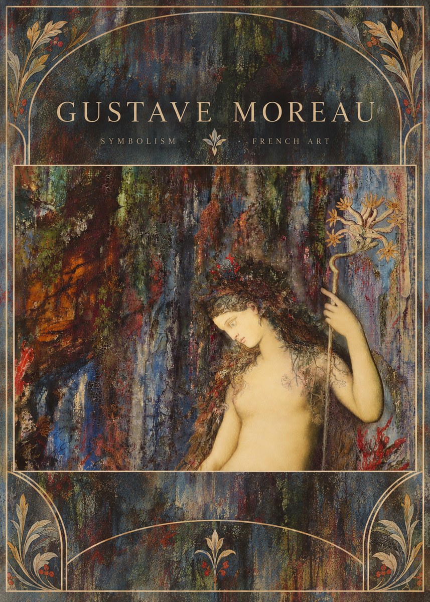 Gustave Moreau The Flower with the Human Head No6 - Plakat