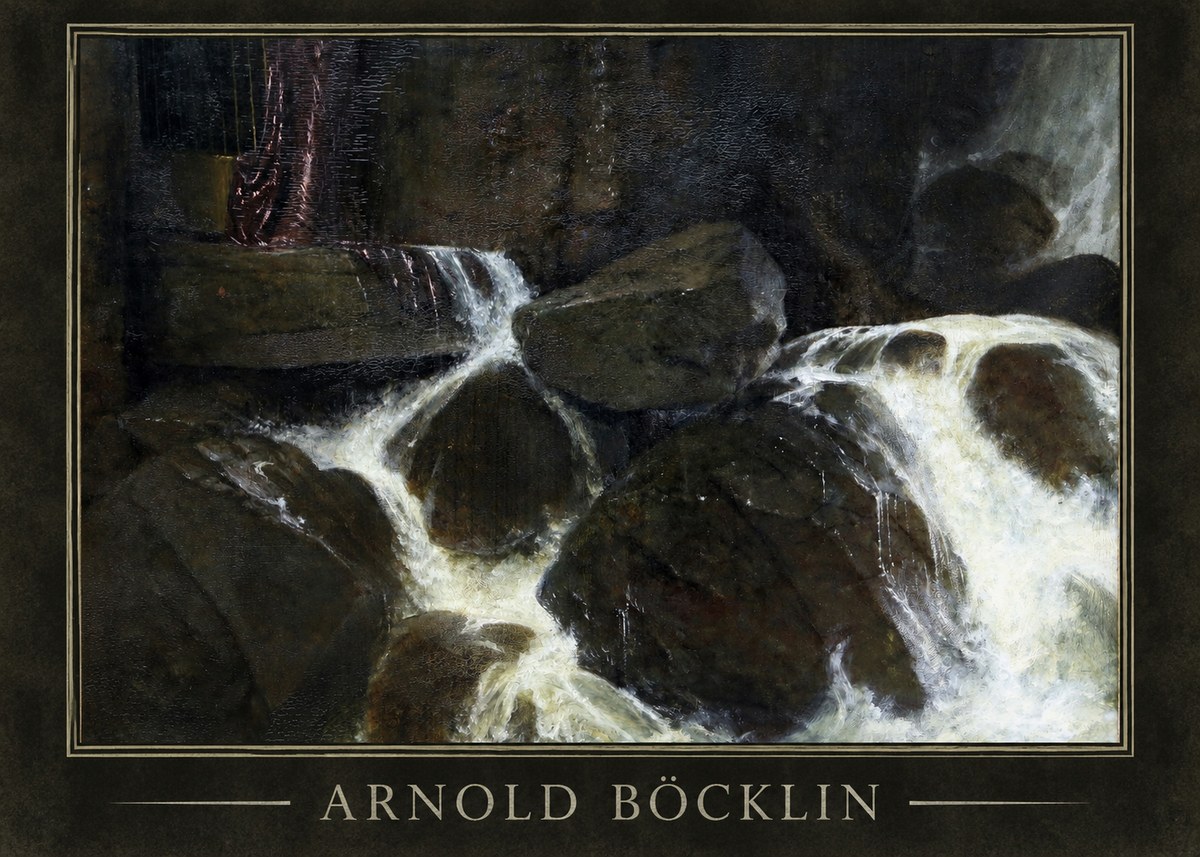 Arnold Böcklin The Nymph of the Waterfall No1 - Plakat