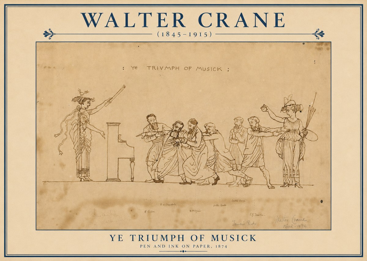 Walter Crane Ye Triumph of Musick No3 - Plakat