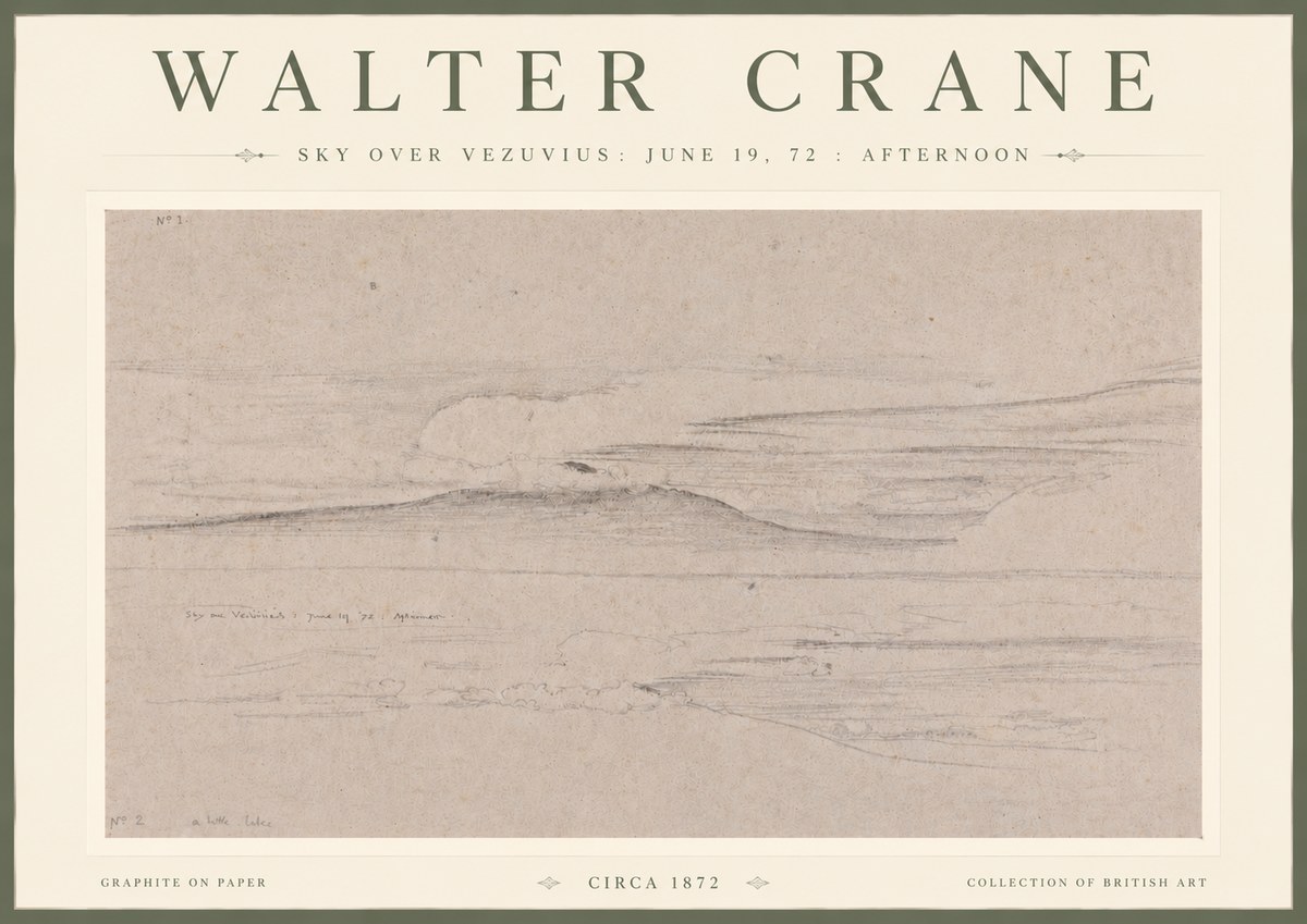 Walter Crane Sky over Vezuvius: June 19, 72 : Afternoon No4 - Plakat