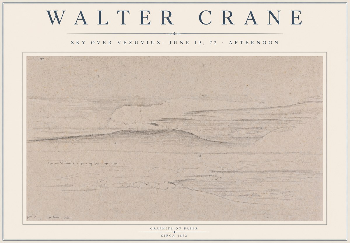Walter Crane Sky over Vezuvius: June 19, 72 : Afternoon No5 - Plakat