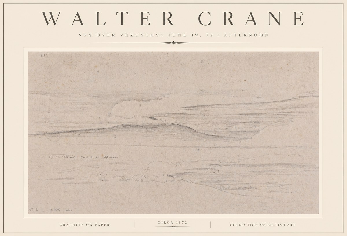 Walter Crane Sky over Vezuvius: June 19, 72 : Afternoon No6 - Plakat