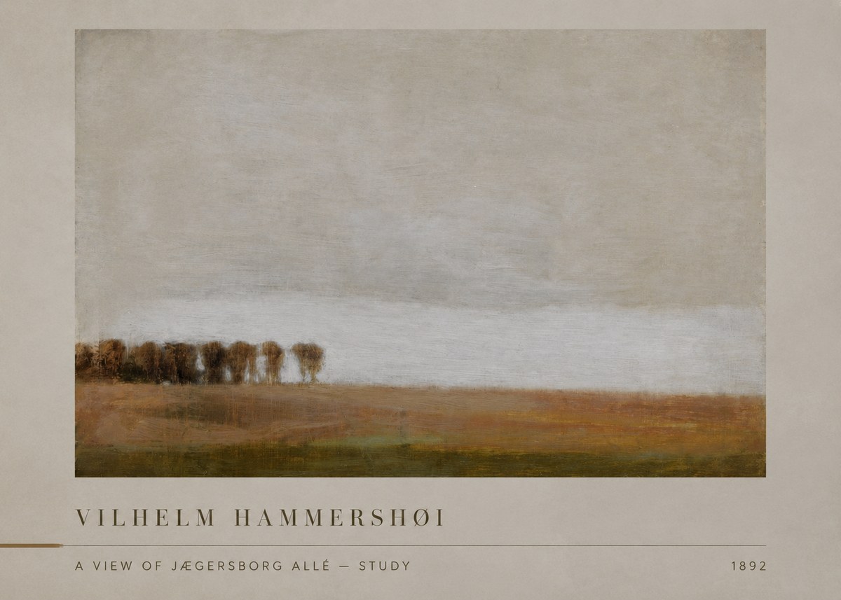 Vilhelm Hammershøi A View of Jægersborg Allé - Study No2 - Plakat