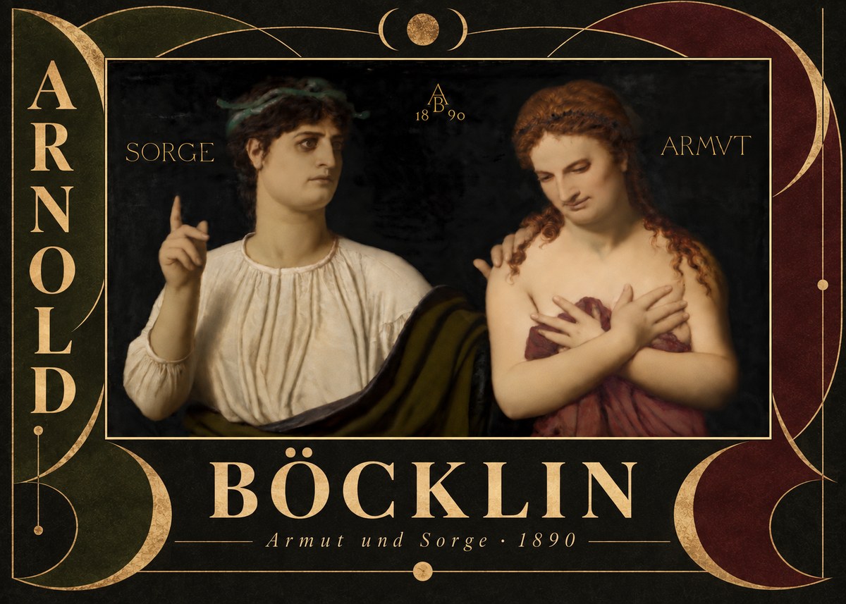 Arnold Böcklin Armut Und Sorge No6 - Plakat