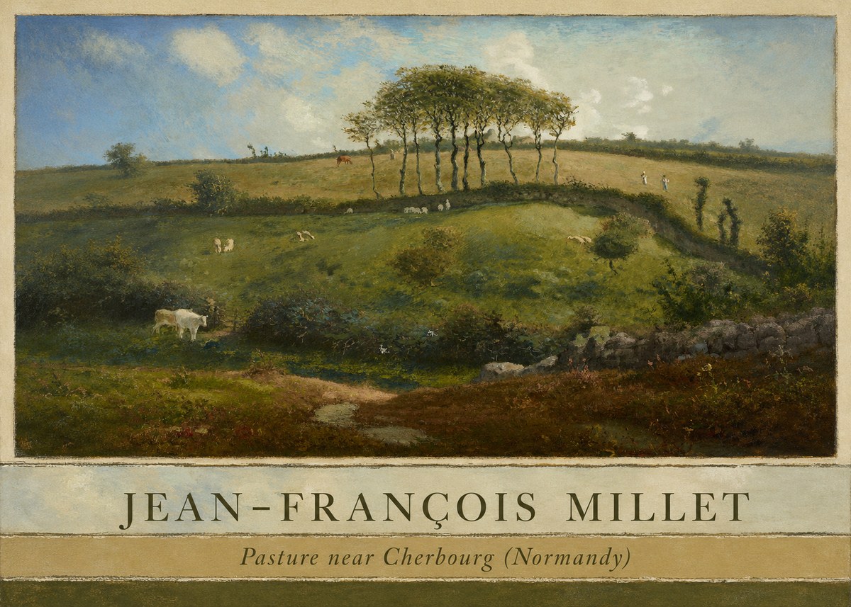 Jean-François Millet Pasture Near Cherbourg (Normandy) No3 - Plakat