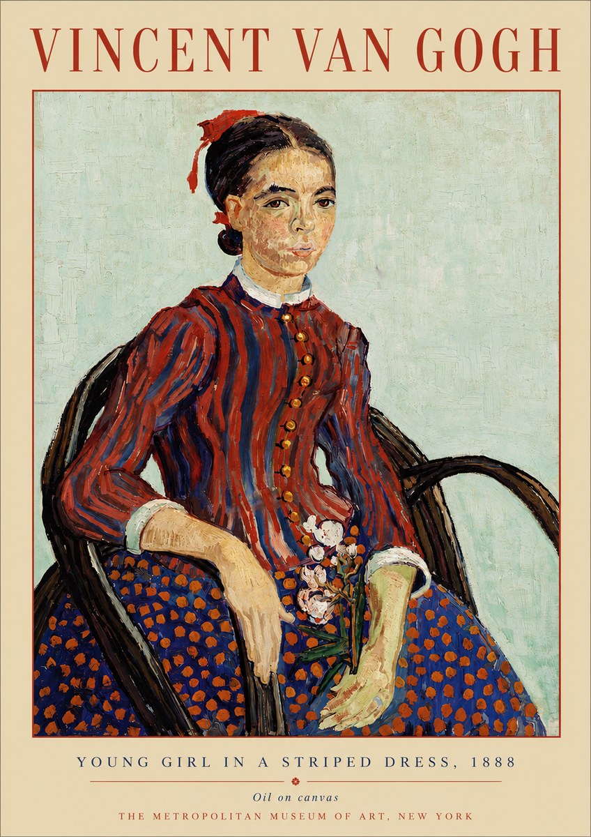 Van Gogh Young Girl in a Striped Dress, 1888 No5 - Plakat