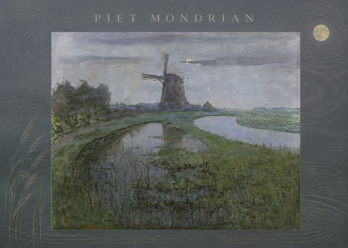 Piet Mondrian Windmill by the Water II No5 - Plakat