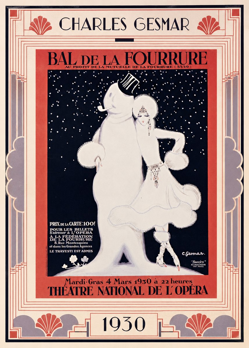 Charles Gesmar Bal De La Fourrure II No1 - Plakat