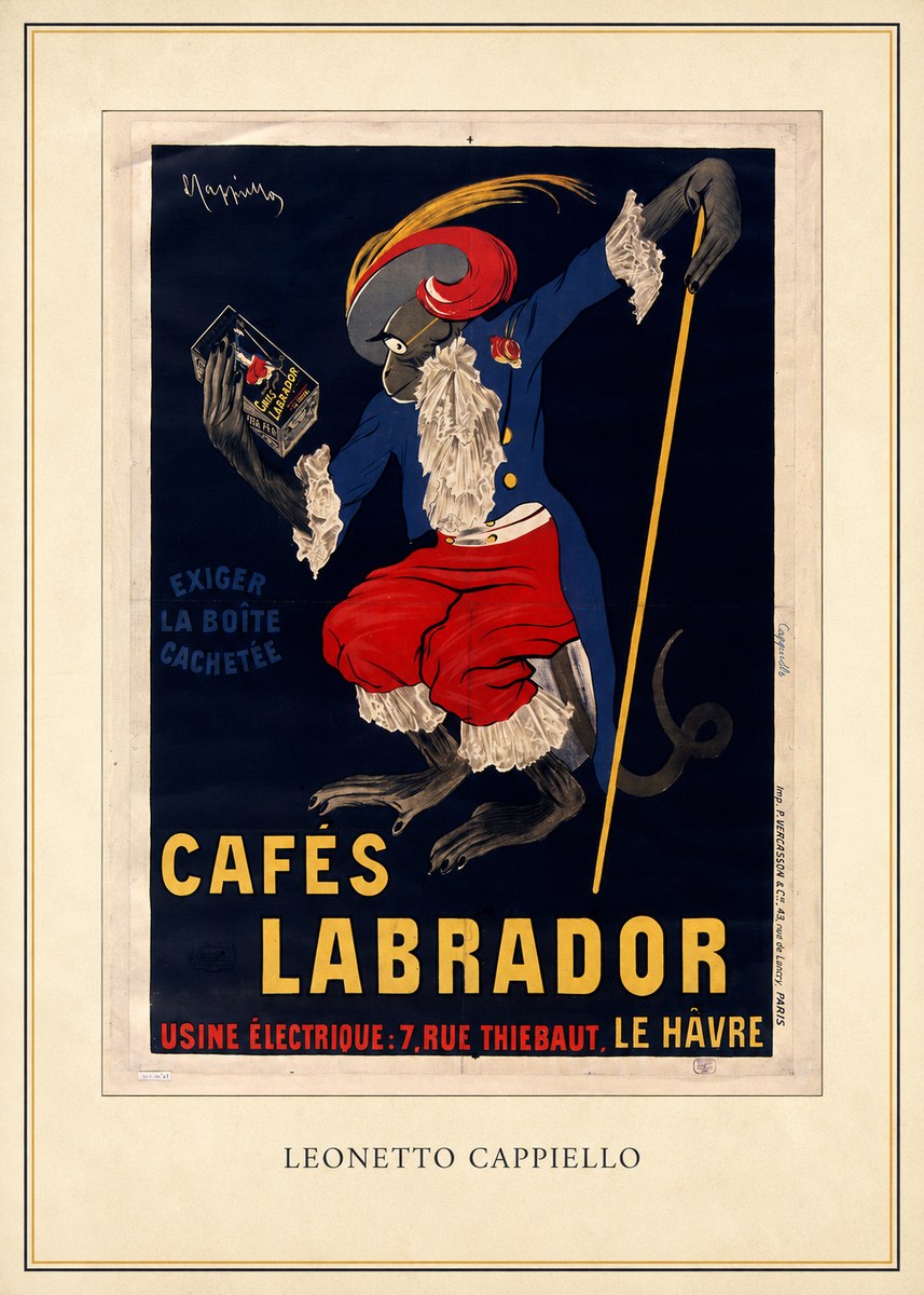 Leonetto Cappiello Cafés Labrador No4 - Plakat