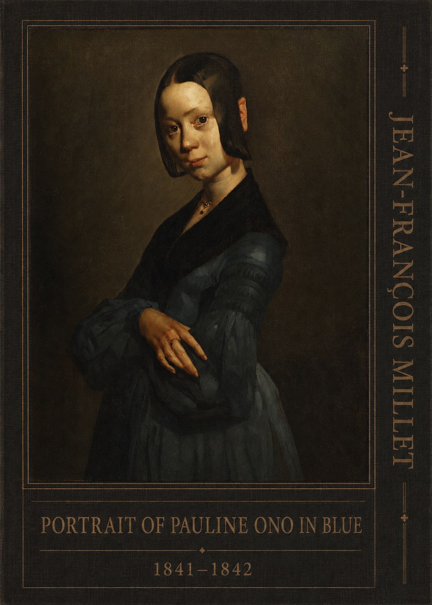 Jean-François Millet Portrait of Pauline Ono in Blue No5 - Plakat