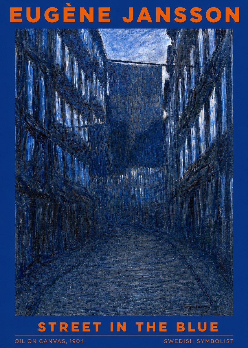 Eugène Jansson Street in the Blue No2 - Plakat