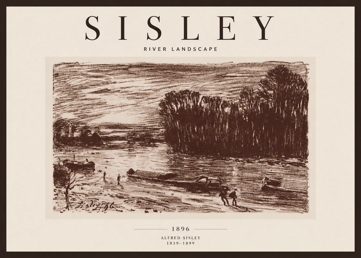 Sisley River Landscape No3 - Plakat