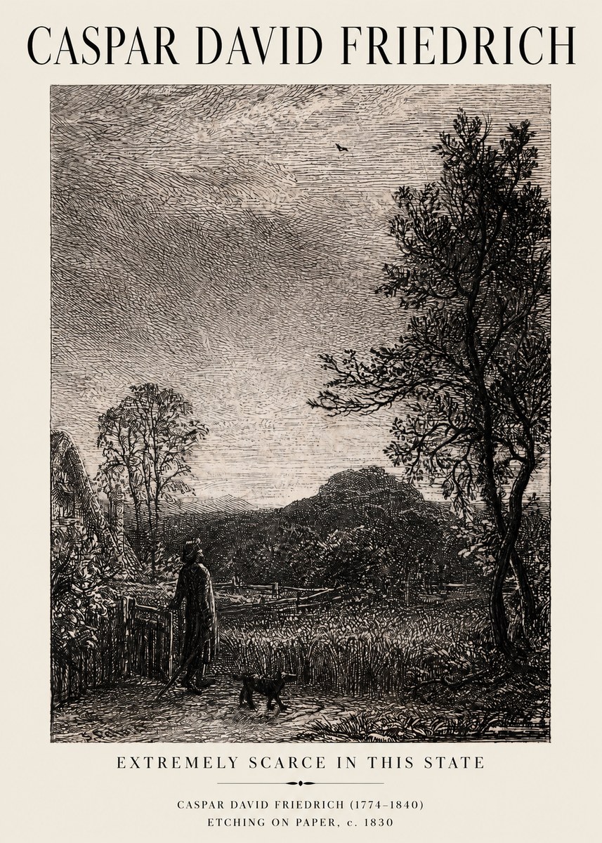 Caspar David Friedrich Extremely Scarce in This State No1 - Plakat