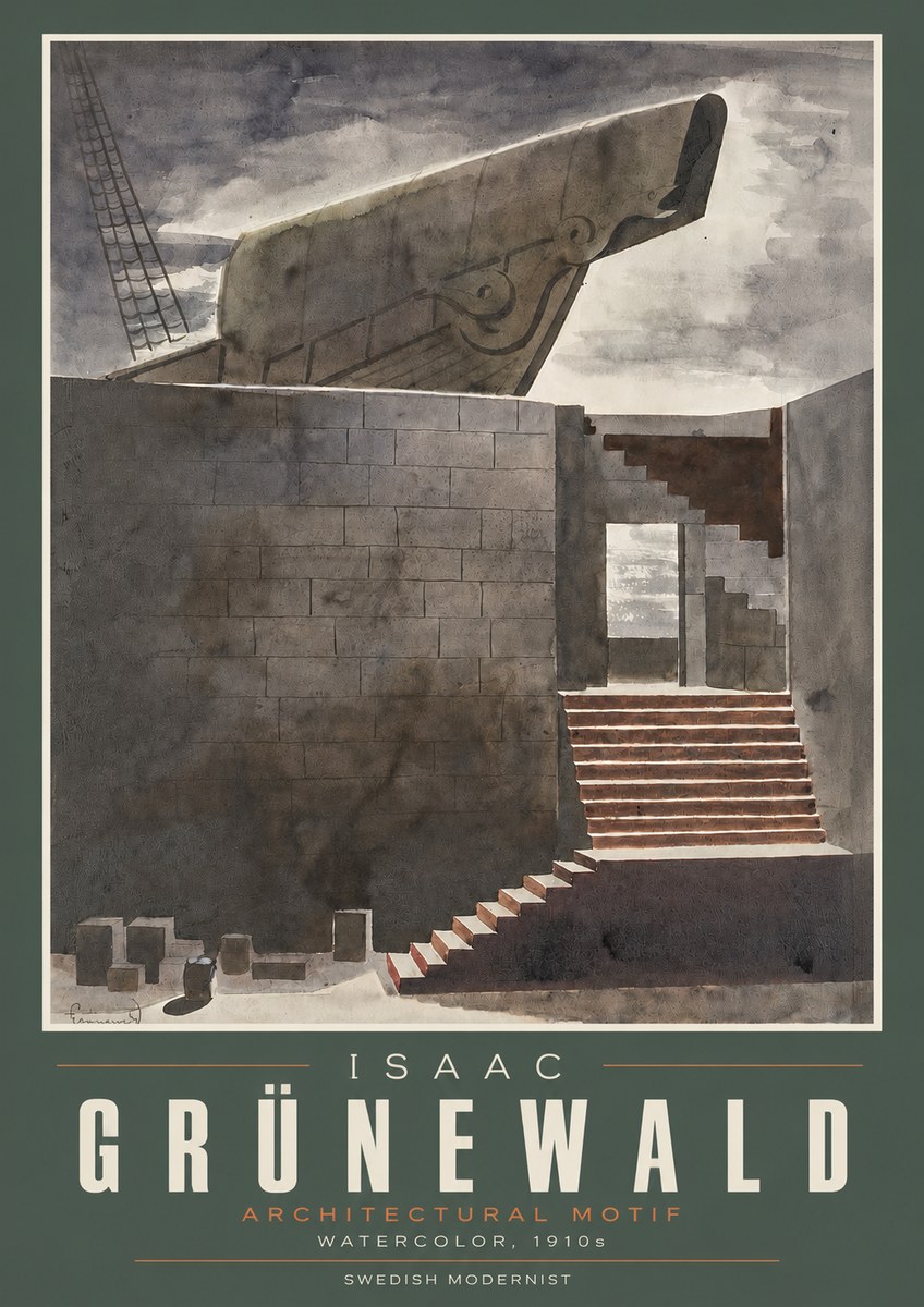 Isaac Grünewald Architectural Motif II No3 - Plakat