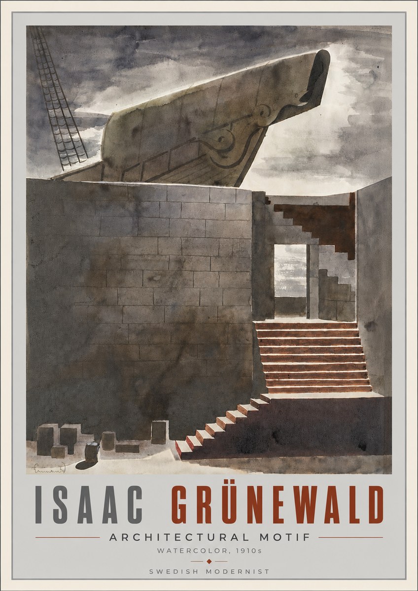 Isaac Grünewald Architectural Motif II No6 - Plakat