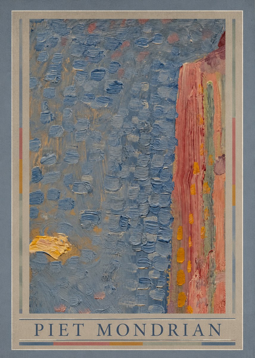 Piet Mondrian Façade in Sunlight No1 - Plakat