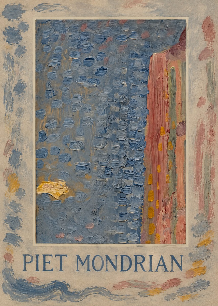 Piet Mondrian Façade in Sunlight No3 - Plakat