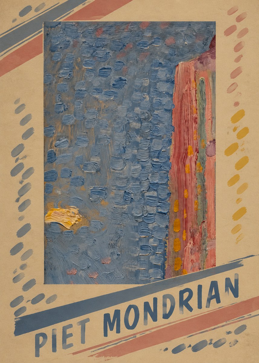 Piet Mondrian Façade in Sunlight No5 - Plakat
