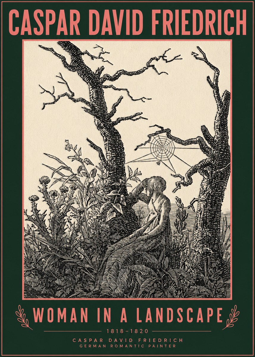 Caspar David Friedrich Woman in a Landscape No2 - Plakat