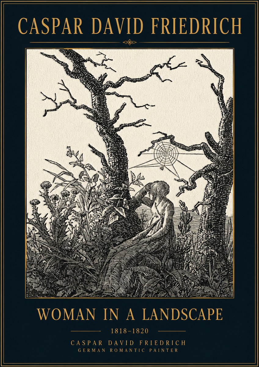 Caspar David Friedrich Woman in a Landscape No4 - Plakat