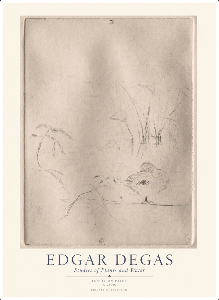Edgar Degas Studies of Plants and Water No1 - Plakat