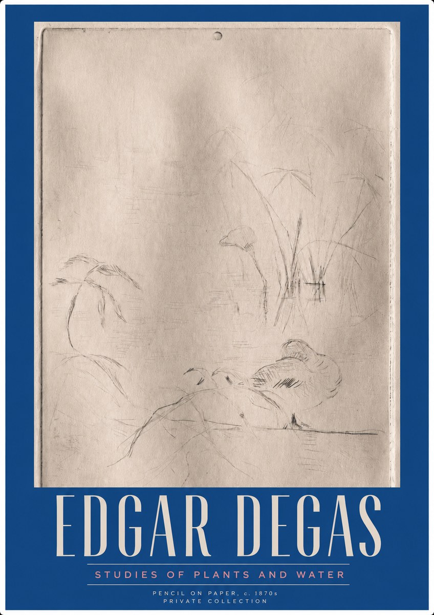 Edgar Degas Studies of Plants and Water No3 - Plakat