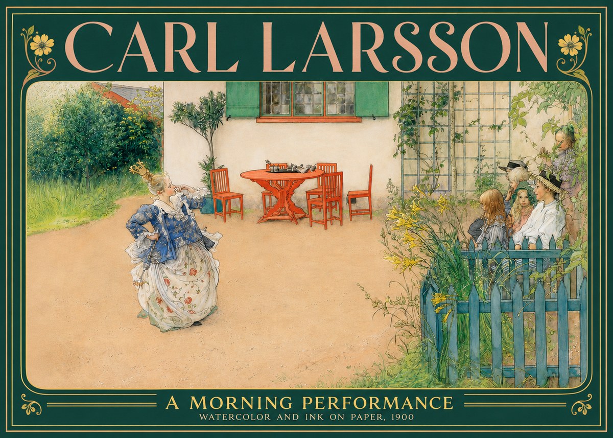 Carl Larsson A Morning Performance No3 - Plakat