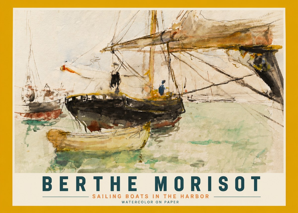 Berthe Morisot Sailing Boats in the Harbor No6 - Plakat