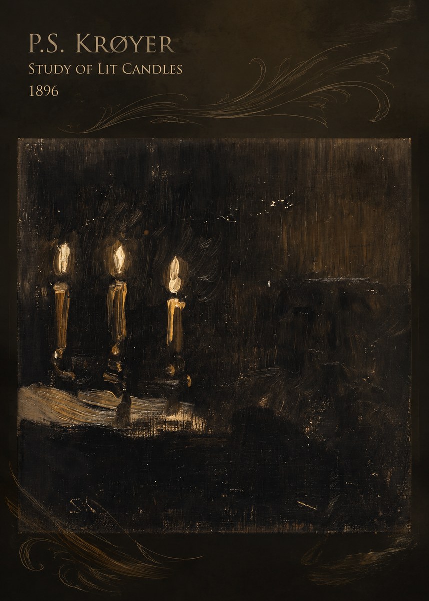 P.S. Krøyer Study of Lit Candles No5 - Plakat