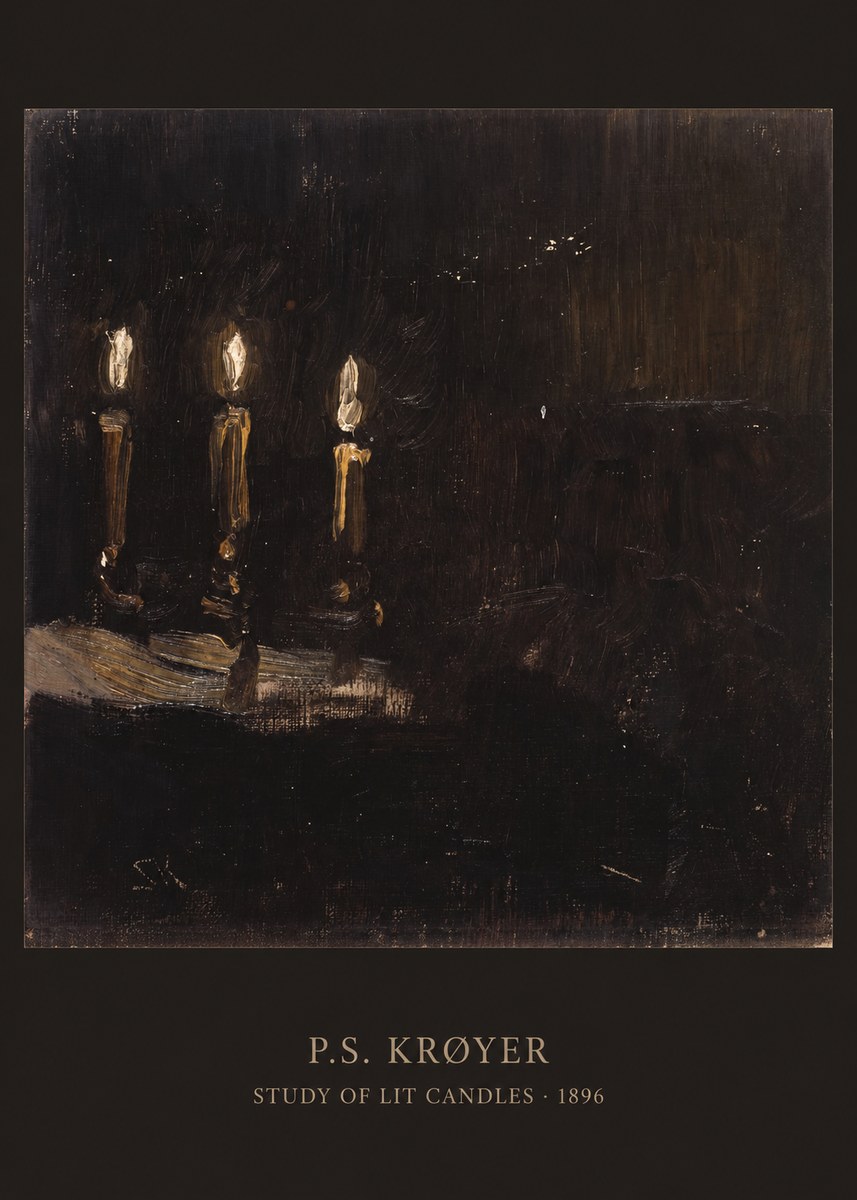 P.S. Krøyer Study of Lit Candles No6 - Plakat