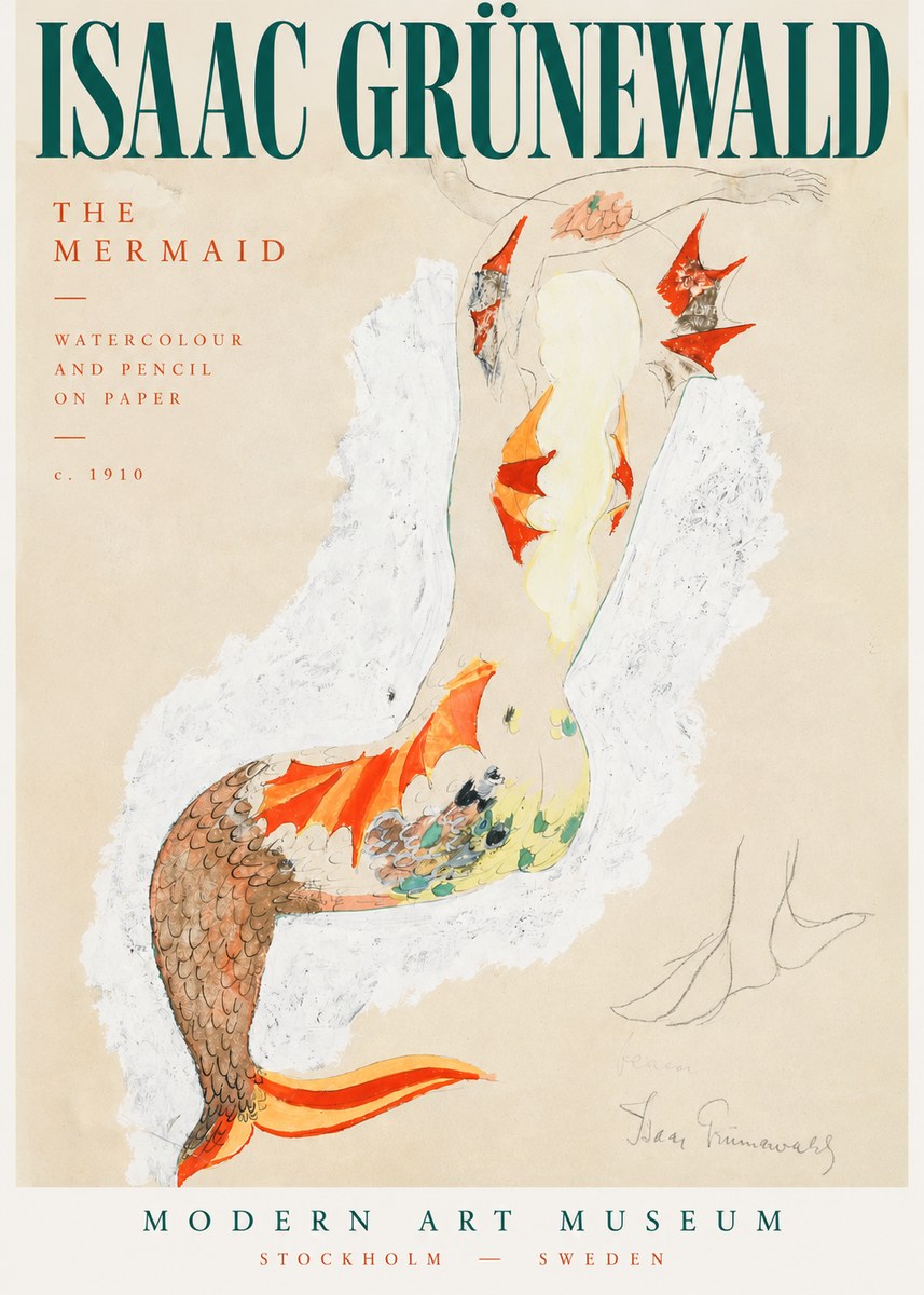 Isaac Grünewald The Mermaid No3 - Plakat