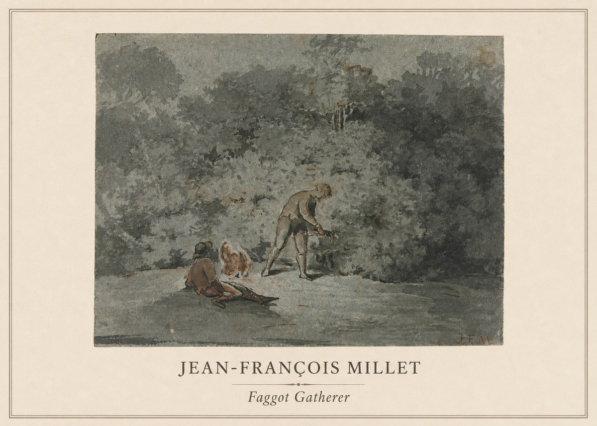 Jean-François Millet Faggot Gatherer No1 - Plakat