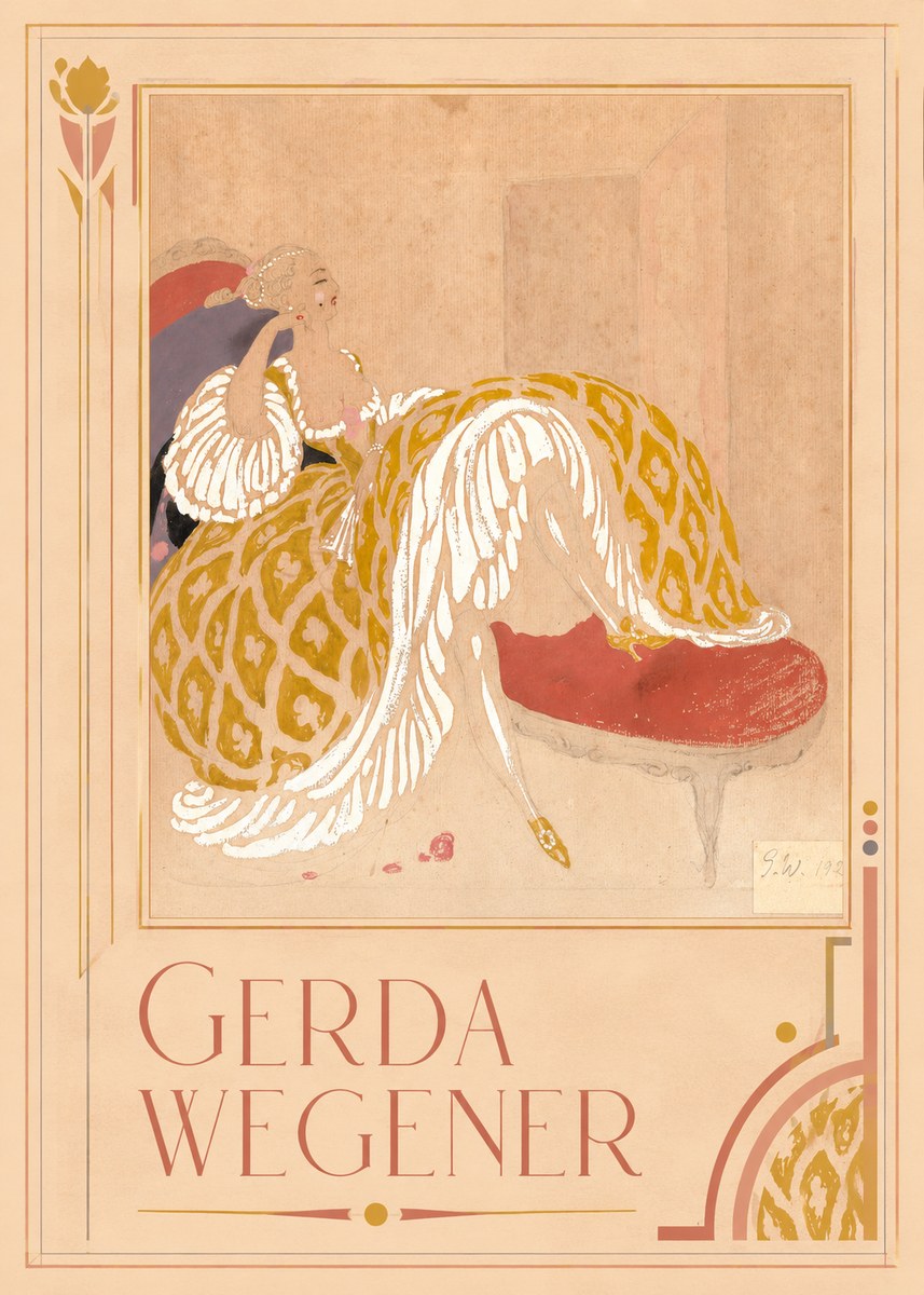 Gerda Wegener Woman in Yellow Dress No1 - Plakat