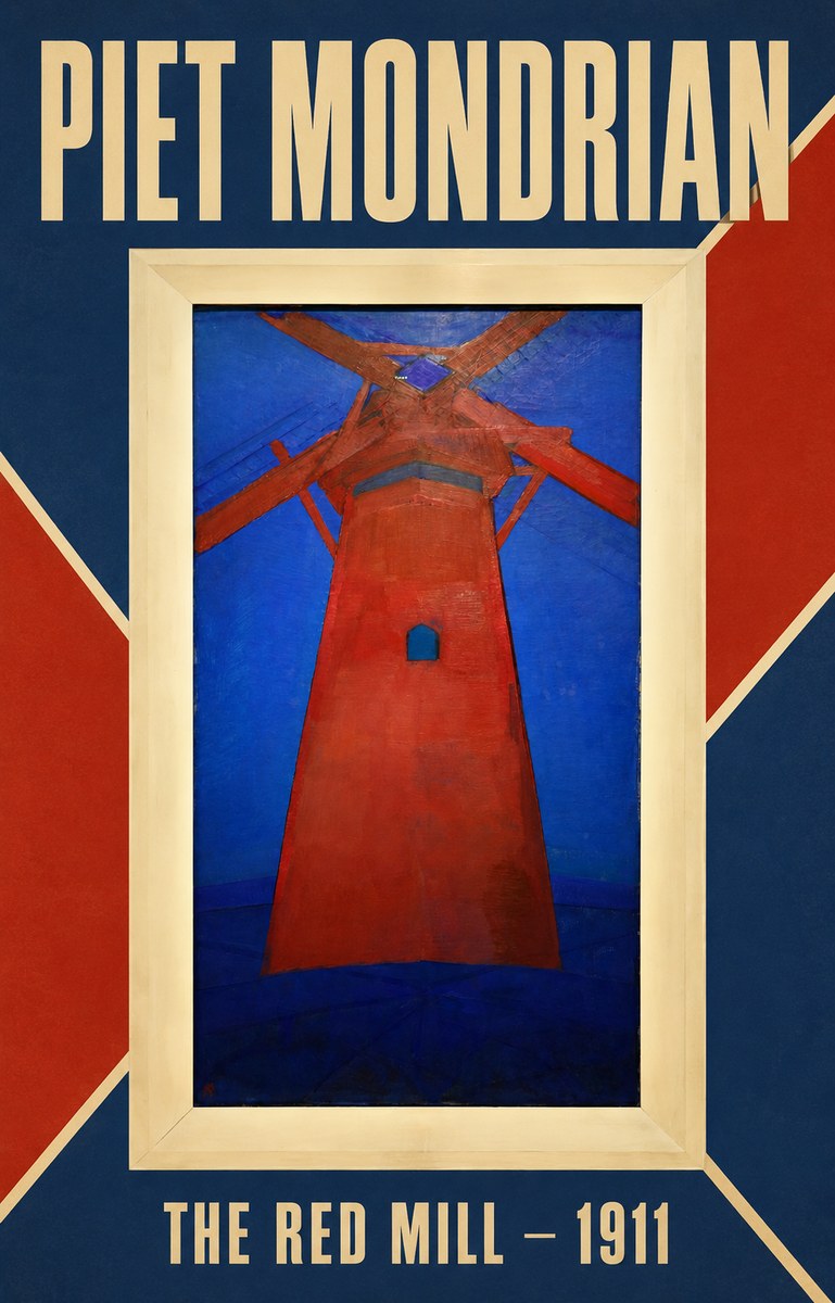 Piet Mondrian The Red Mill No3 - Plakat