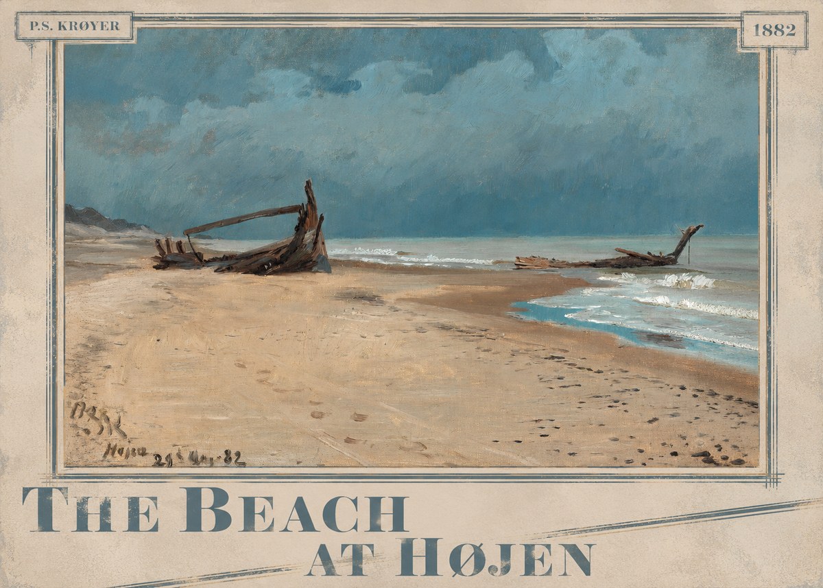 P.S. Krøyer The Beach at Højen No5 - Plakat
