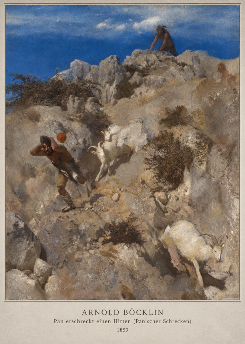 Arnold Böcklin Pan Erschreckt Einen Hirten (Panischer Schrecken) No2 - Plakat