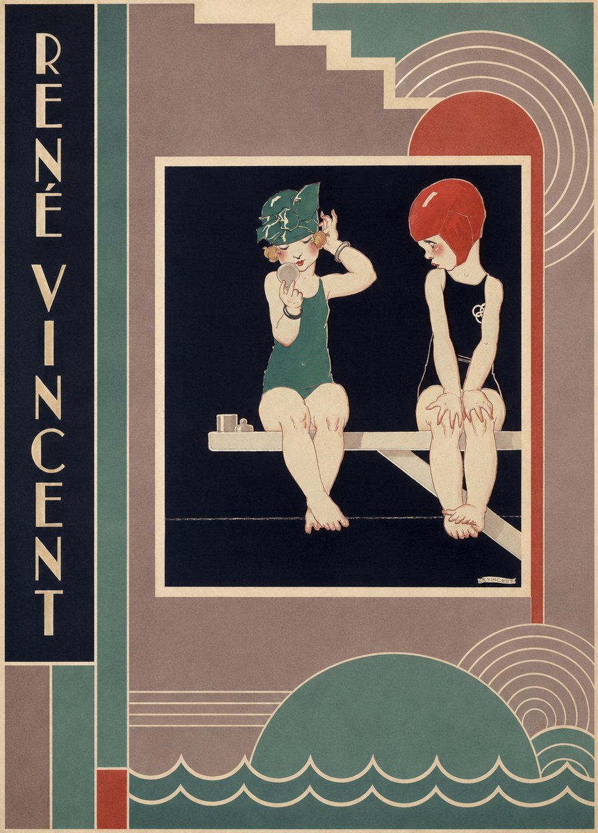 René Vincent At the Poolside No2 - Plakat