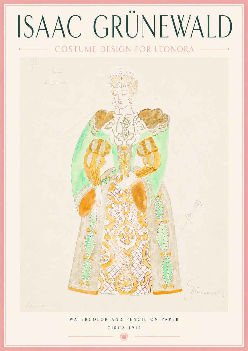 Isaac Grünewald Costume Design for Leonora No5 - Plakat
