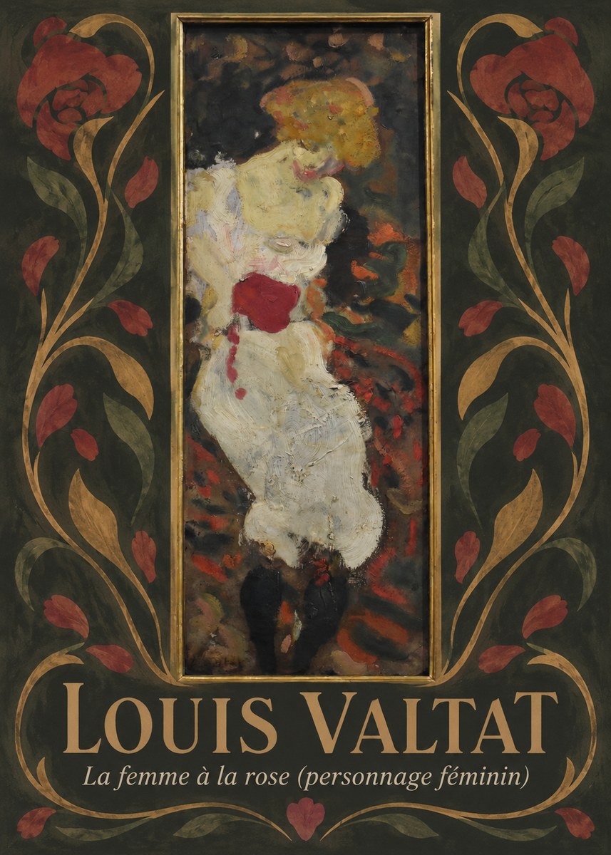 Louis Valtat La Femme À La Rose (Personnage Féminin) No6 - Plakat