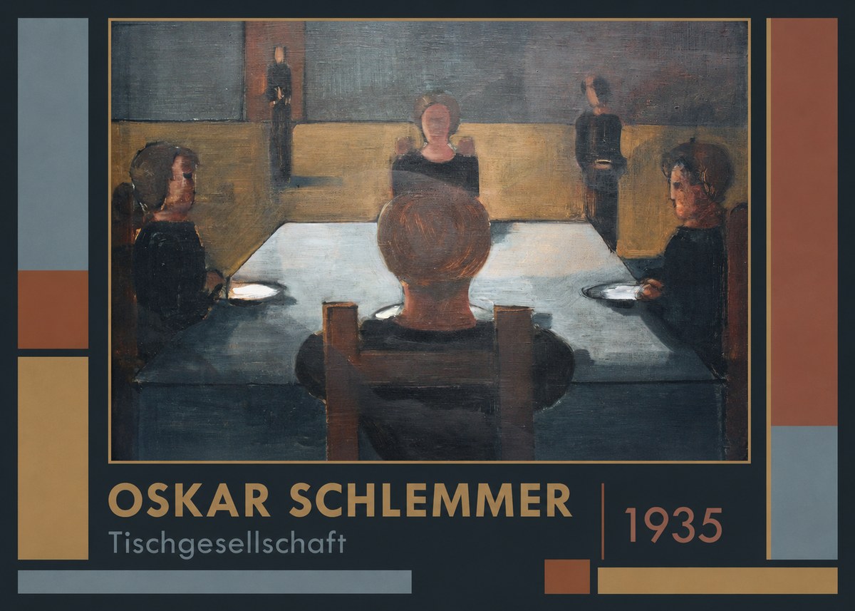Oskar Schlemmer Tischgesellschaft No1 - Plakat