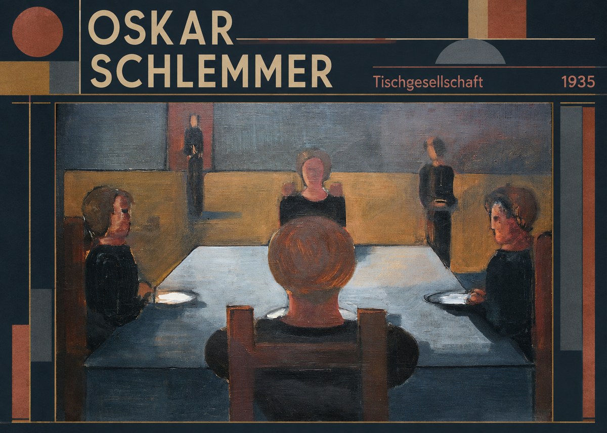 Oskar Schlemmer Tischgesellschaft No3 - Plakat