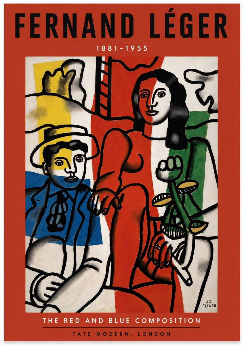 Fernand Léger The Red and Blue Composition No2 - Plakat