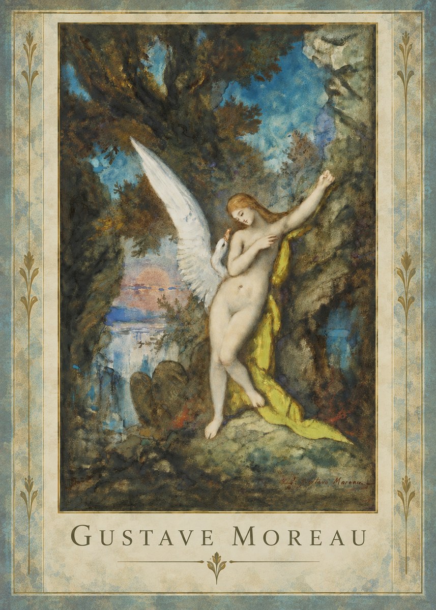 Gustave Moreau Leda and the Swan No5 - Plakat