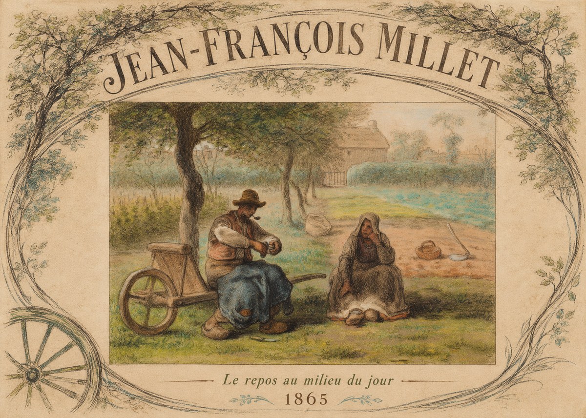 Jean-François Millet Le Repos Au Milieu Du Jour No4 - Plakat